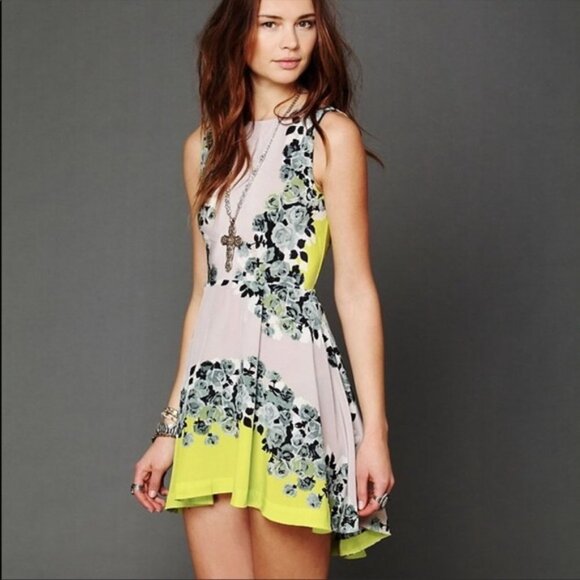 Shakuhachi Acid Bloom Kick Out Silk Dress XS - Picture 1 of 11